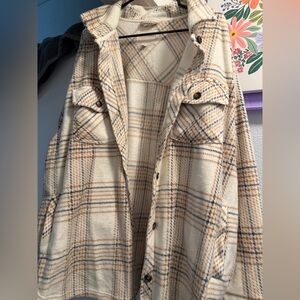 Plaid FleeceButton-Up Shacket